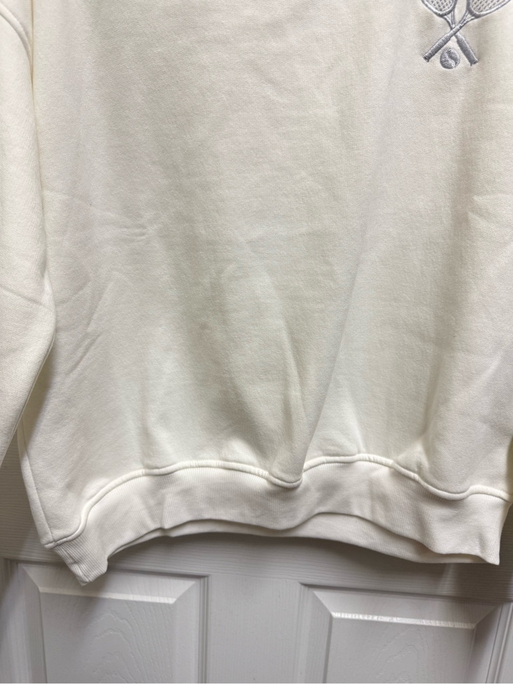 Court Life White Tennis Racket Sweater - Picture 6 of 10